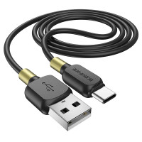 BOROFONE USB кабель Type-C BX59 3A, длина: 1 метр (чёрный-золото) 5039