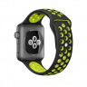 Ремешок силиконовый для Apple Watch 38mm / 40mm / 41mm спортивный Nike (чёрно-салатовый) 2501 - Ремешок силиконовый для Apple Watch 38mm / 40mm / 41mm спортивный Nike (чёрно-салатовый) 2501
