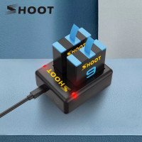 SHOOT ЗУ док-станция для зарядки 2х аккумуляторов на GoPro Hero 9 (17570)