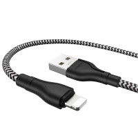BOROFONE USB кабель lightning 8-pin BX39 2.4A, длина: 1 метр (чёрно-белый) 5287