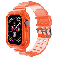 Прозрачный TPU ремешок для Apple Watch Ultra 49mm / 45mm / 44mm / 42mm (оранжевый) 4957