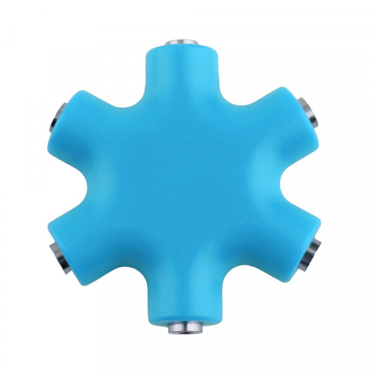 БРОНЬКА Сплиттер 6в1 для наушников с разъёмом 3.5mm (голубой) 001967101