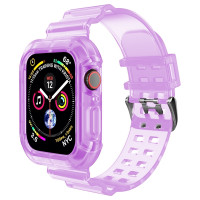 Прозрачный TPU ремешок для Apple Watch Ultra 49mm / 45mm / 44mm / 42mm (фиолетовый) 4957