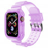 Прозрачный TPU ремешок для Apple Watch Ultra 49mm / 45mm / 44mm / 42mm (фиолетовый) 4957 - Прозрачный TPU ремешок для Apple Watch Ultra 49mm / 45mm / 44mm / 42mm (фиолетовый) 4957