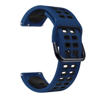 Ремешок силиконовый "Sport" для Умных часов 20mm на классической застёжке в 2 ряда (сине-чёрный) 8556
