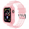 Прозрачный TPU ремешок для Apple Watch Ultra 49mm / 45mm / 44mm / 42mm (розовый) 4957 - Прозрачный TPU ремешок для Apple Watch Ultra 49mm / 45mm / 44mm / 42mm (розовый) 4957