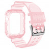 Прозрачный TPU ремешок для Apple Watch Ultra 49mm / 45mm / 44mm / 42mm (розовый) 4957 - Прозрачный TPU ремешок для Apple Watch Ultra 49mm / 45mm / 44mm / 42mm (розовый) 4957