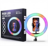 Кольцевая лампа RGB LED MJ26 диаметр 26см + крепление + USB-пульт (6812)