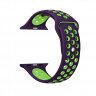 Ремешок силиконовый для Apple Watch 38mm / 40mm / 41mm спортивный Nike (фиолетово-зелёный) 2501 - Ремешок силиконовый для Apple Watch 38mm / 40mm / 41mm спортивный Nike (фиолетово-зелёный) 2501
