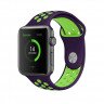 Ремешок силиконовый для Apple Watch 38mm / 40mm / 41mm спортивный Nike (фиолетово-зелёный) 2501 - Ремешок силиконовый для Apple Watch 38mm / 40mm / 41mm спортивный Nike (фиолетово-зелёный) 2501
