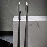 CHAROME USB-C кабель PD на lightning 8-pin модель C22-05 20W 3A 1метр (чёрный) 7089