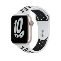 Ремешок силиконовый для Apple Watch 38mm / 40mm / 41mm спортивный Nike (бело-чёрный) 2501
