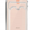 Чехол для iPhone 7 / 8 / SE 2020 силиконовый усиленный с защитой для камеры и картхолдером (прозрачный) 7453 - Чехол для iPhone 7 / 8 / SE 2020 силиконовый усиленный с защитой для камеры и картхолдером (прозрачный) 7453