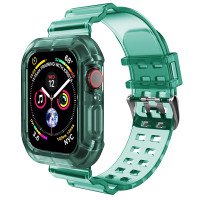 Прозрачный TPU ремешок для Apple Watch Ultra 49mm / 45mm / 44mm / 42mm (зелёный) 4957